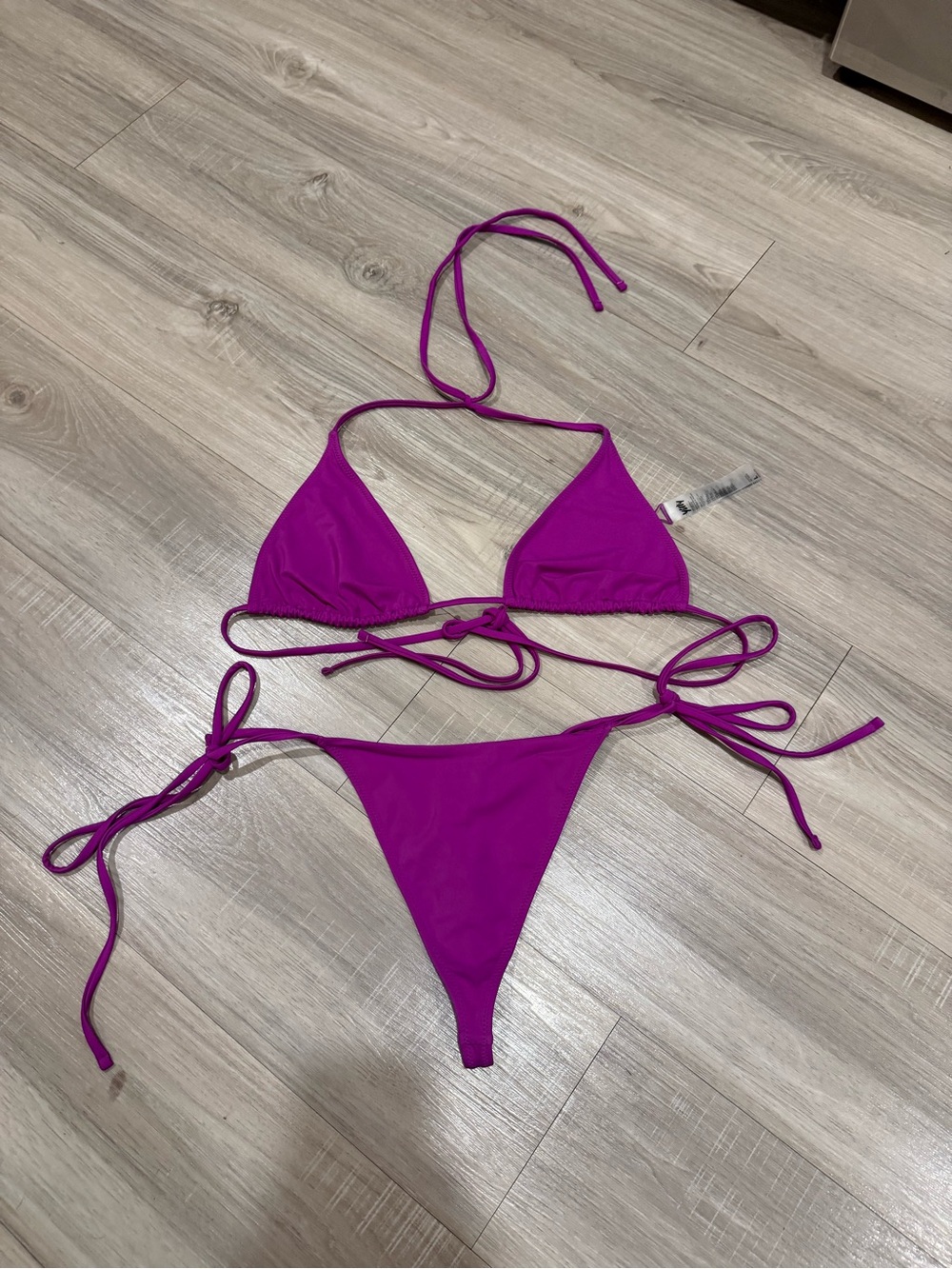 YITTY Bright Purple Tie-Side Triangle Bikini
